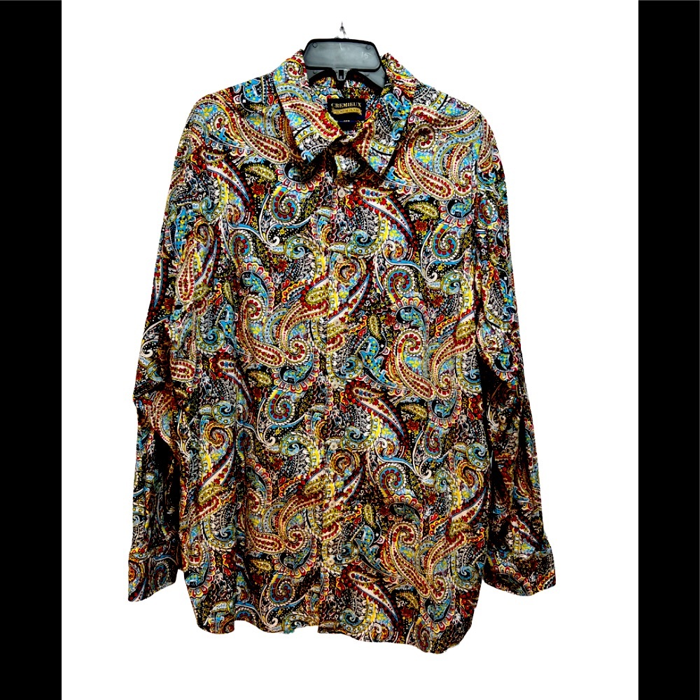 Mens big size Daniel Cremieux long sleeve paisley shirt 2XB